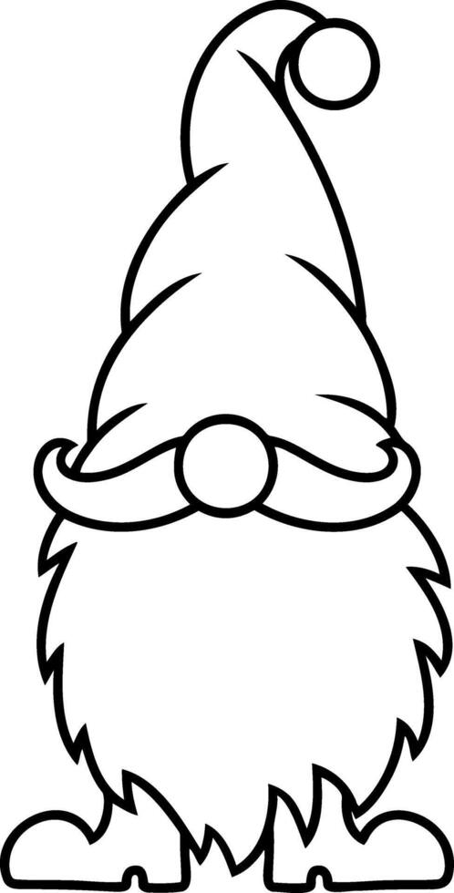 Doodle old gnome clip art Coloring page book Sketch vector