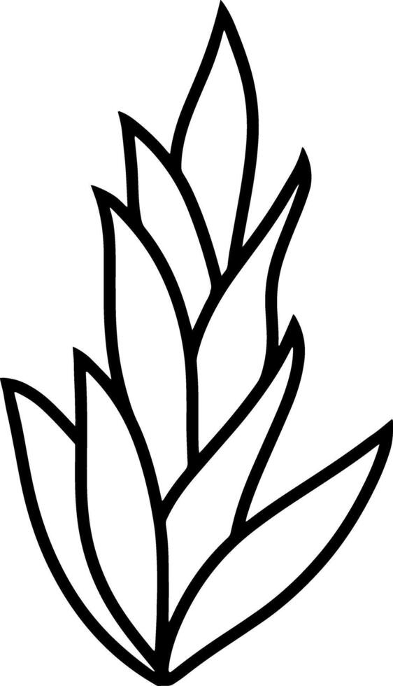Doodle bush with leaves icon Sketch clipart vector