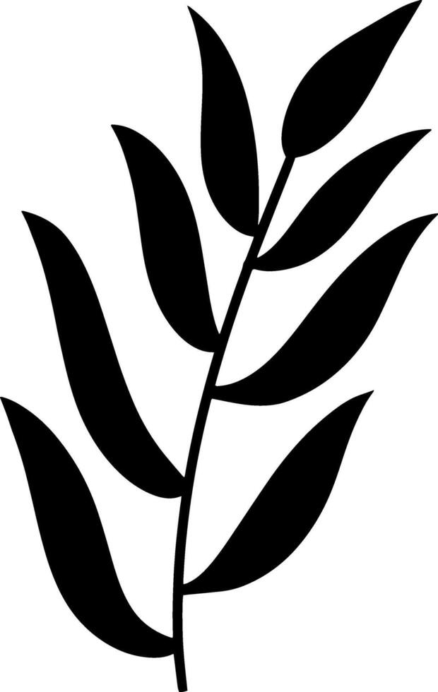 Black palm leaf icon Stencil clipart vector