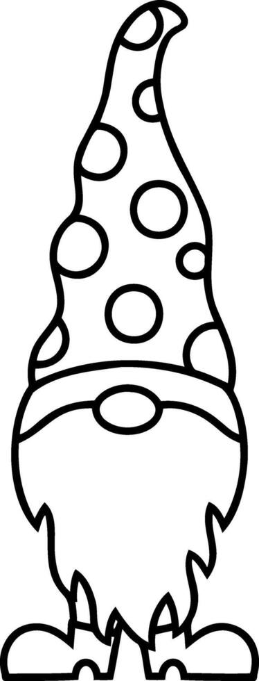Gnome clip art Coloring page book Sketch toy vector