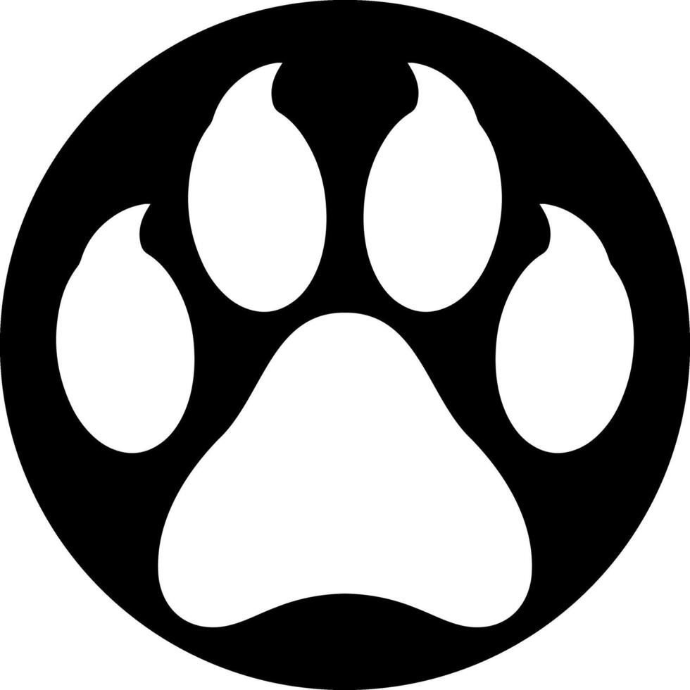 Silhouette dog Paw print icon Stencil footprint vector