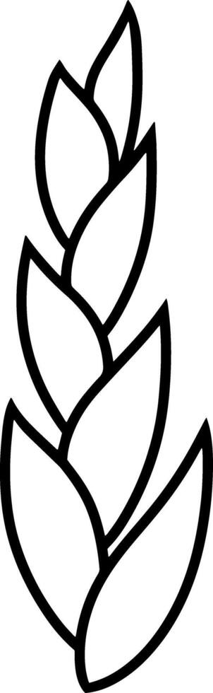 Doodle branch spikelet icon Sketch clipart vector