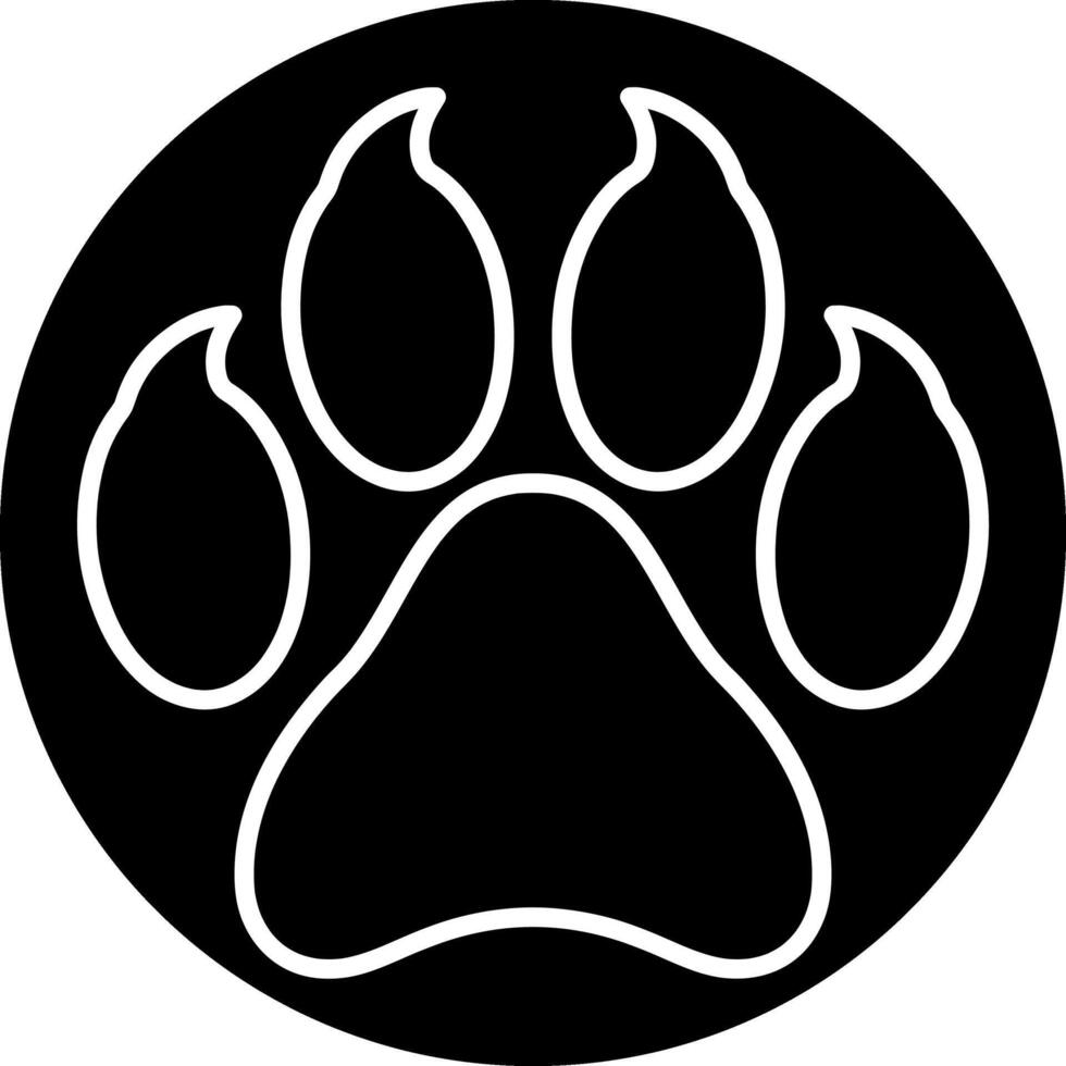 Silhouette dog Paw print icon Line vector