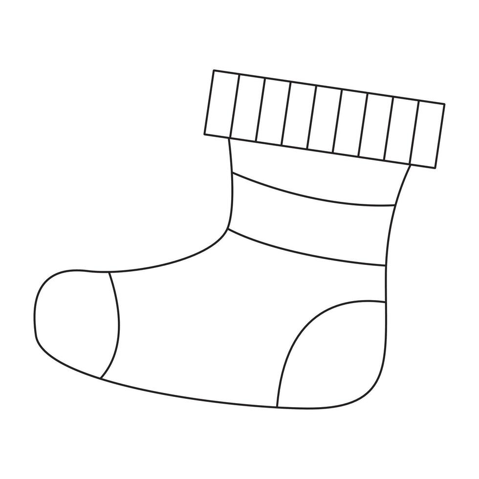 Sock coloring page for kids vector