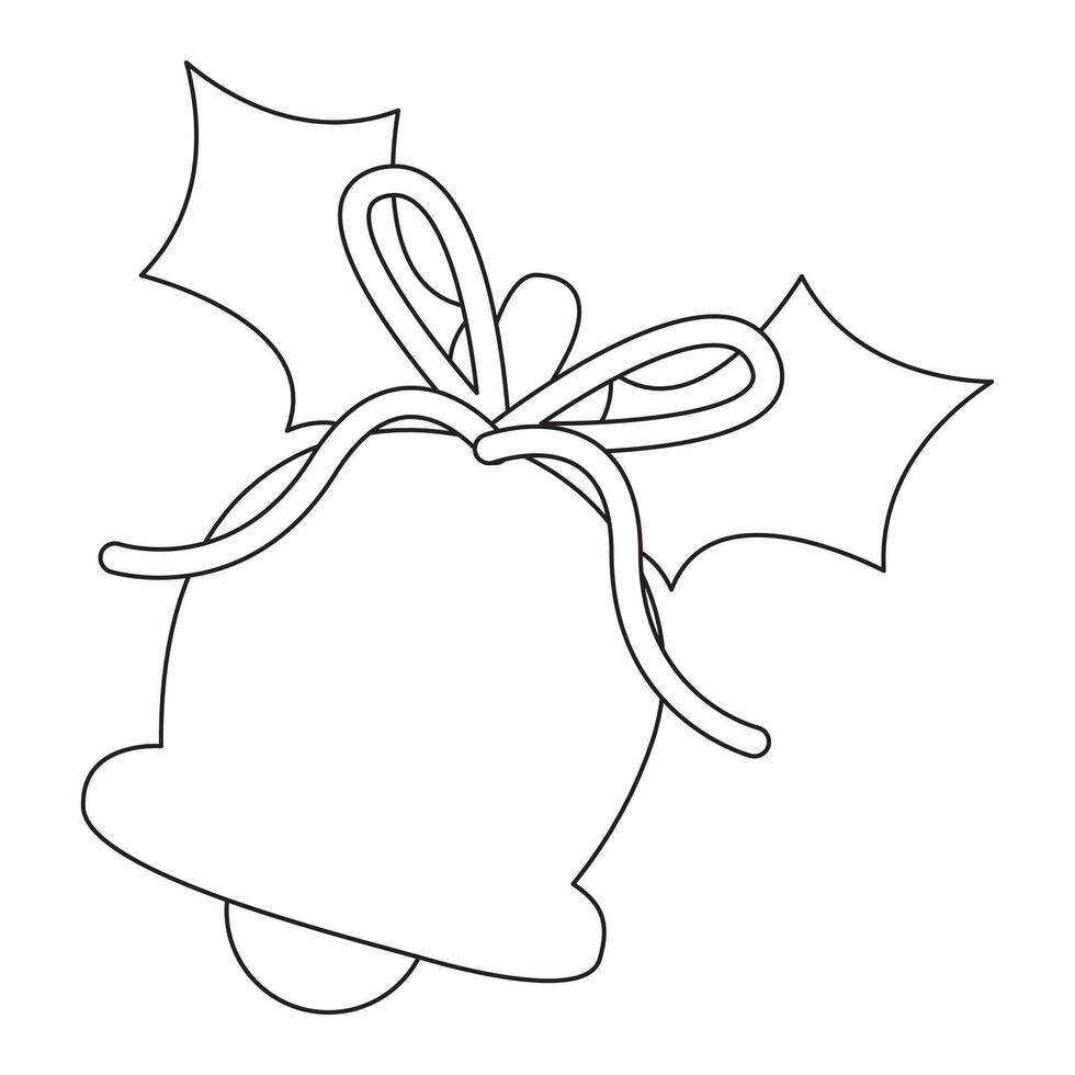 Christmas bell coloring pages vector