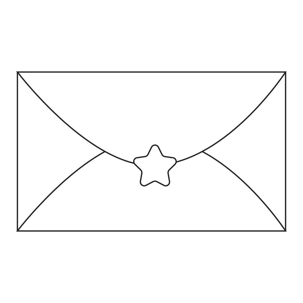 An envelope with a star on it vector
