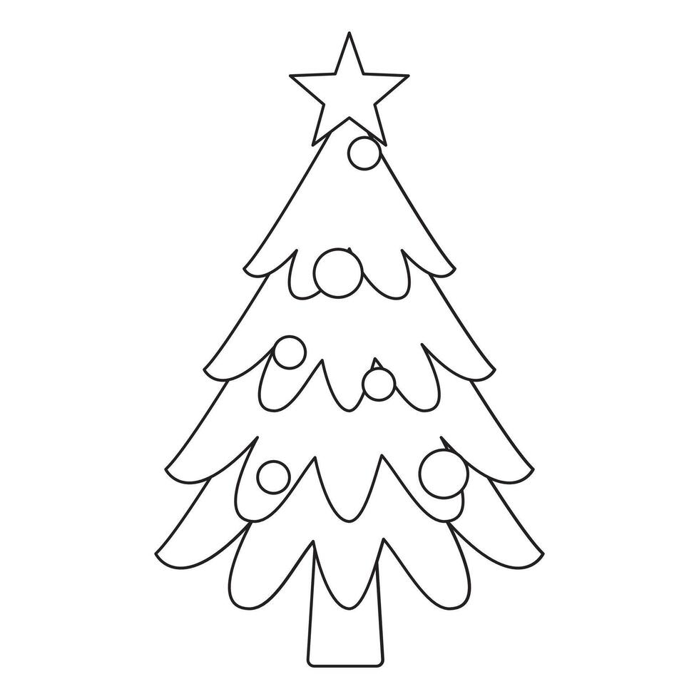 Christmas Coloring Page For Kids vector