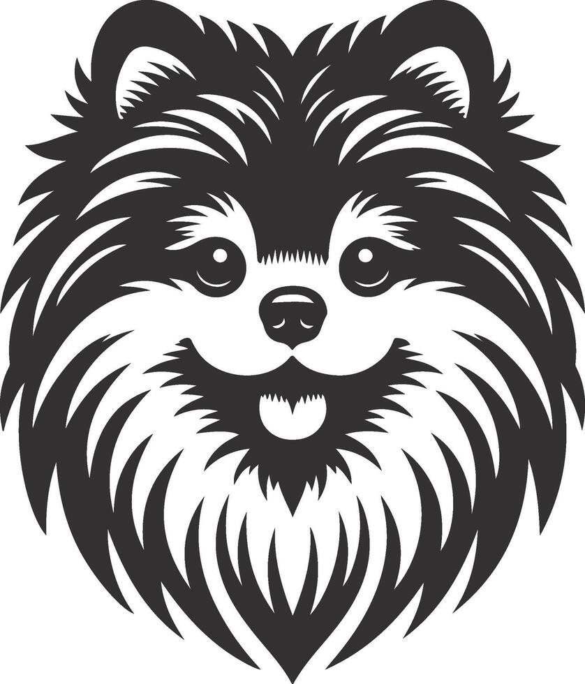 illustration of a pomeranian dog head isolated on white background vector