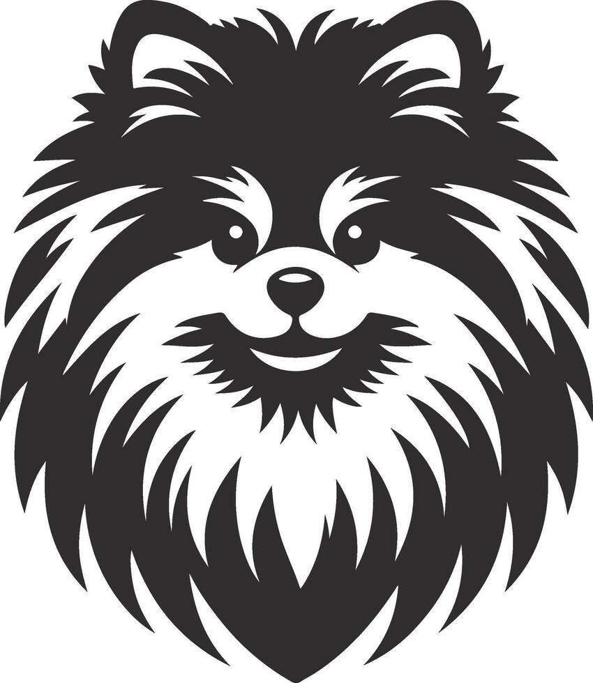 illustration of a pomeranian dog head vector