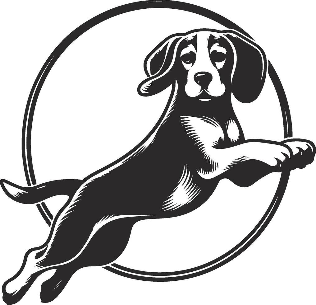 Beagle dog jumping vector