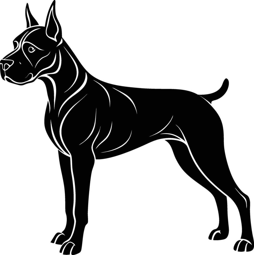 Great dane dog silhouette vector