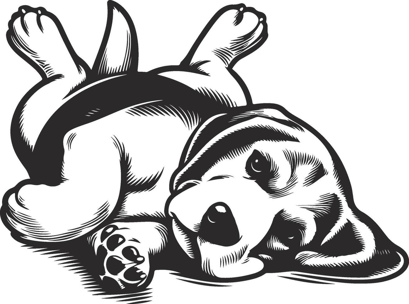 Beagle puppy laying down illustration vector