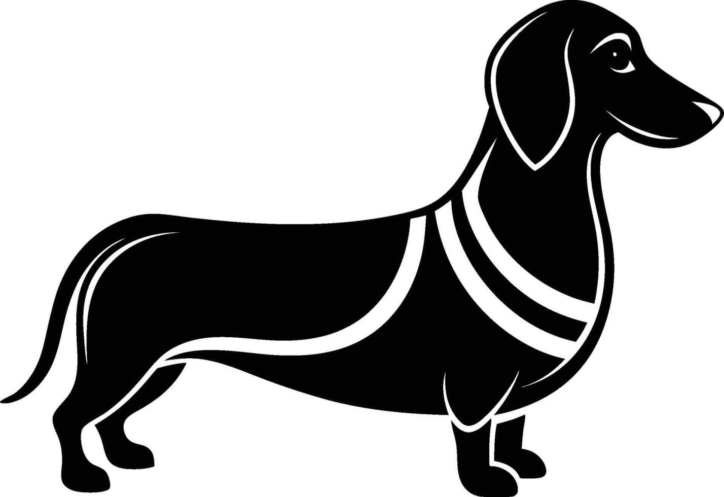 Dachshund dog silhouette vector