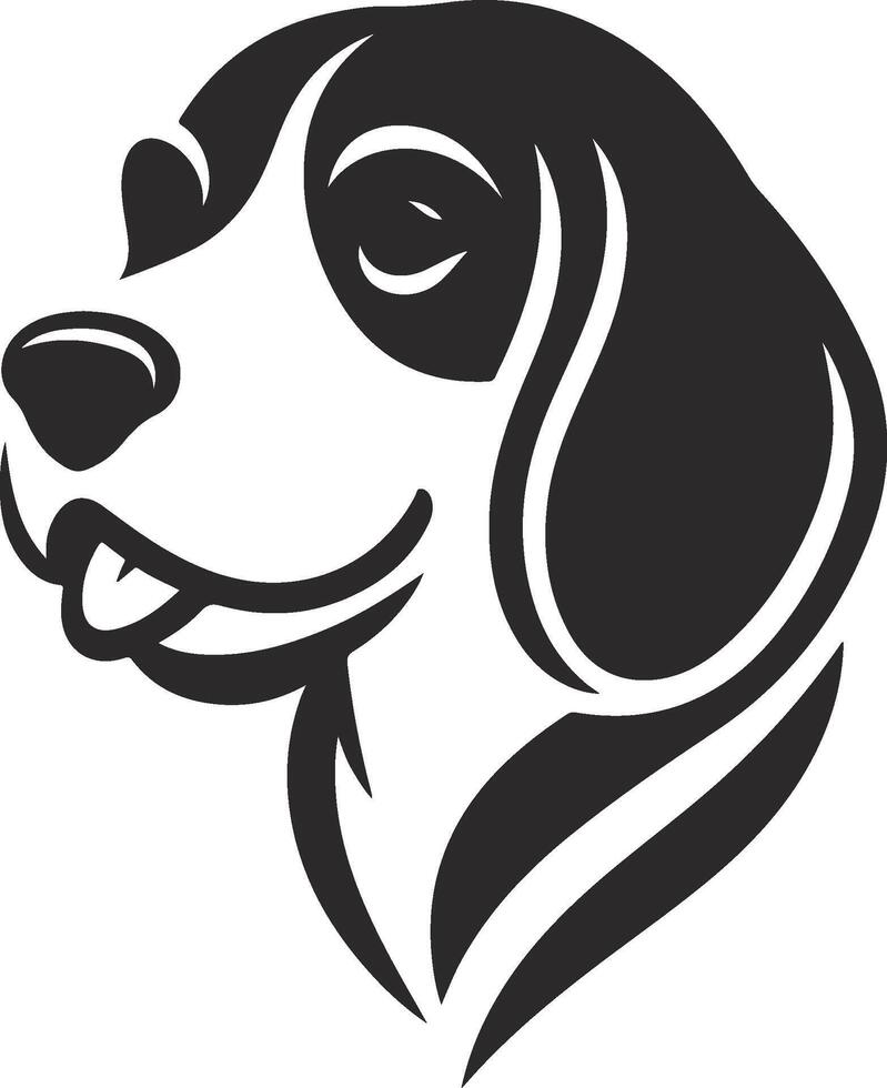 Beagle dog head illustration vector