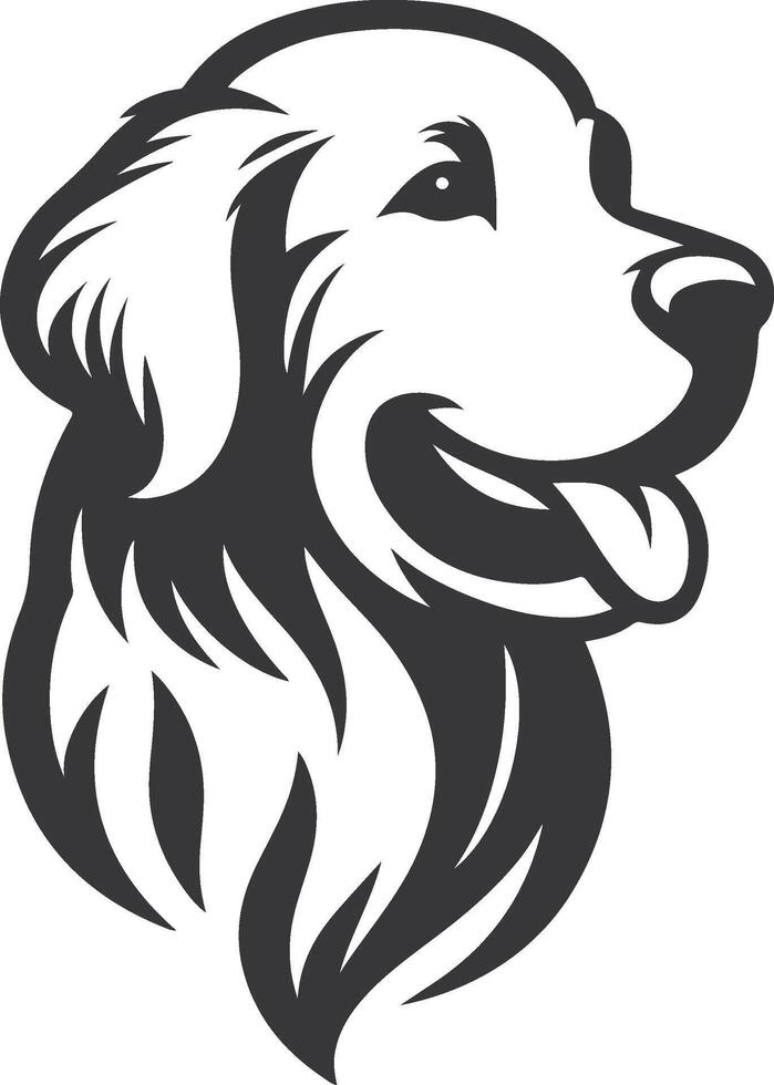A dog head with a long tail and a smile vector