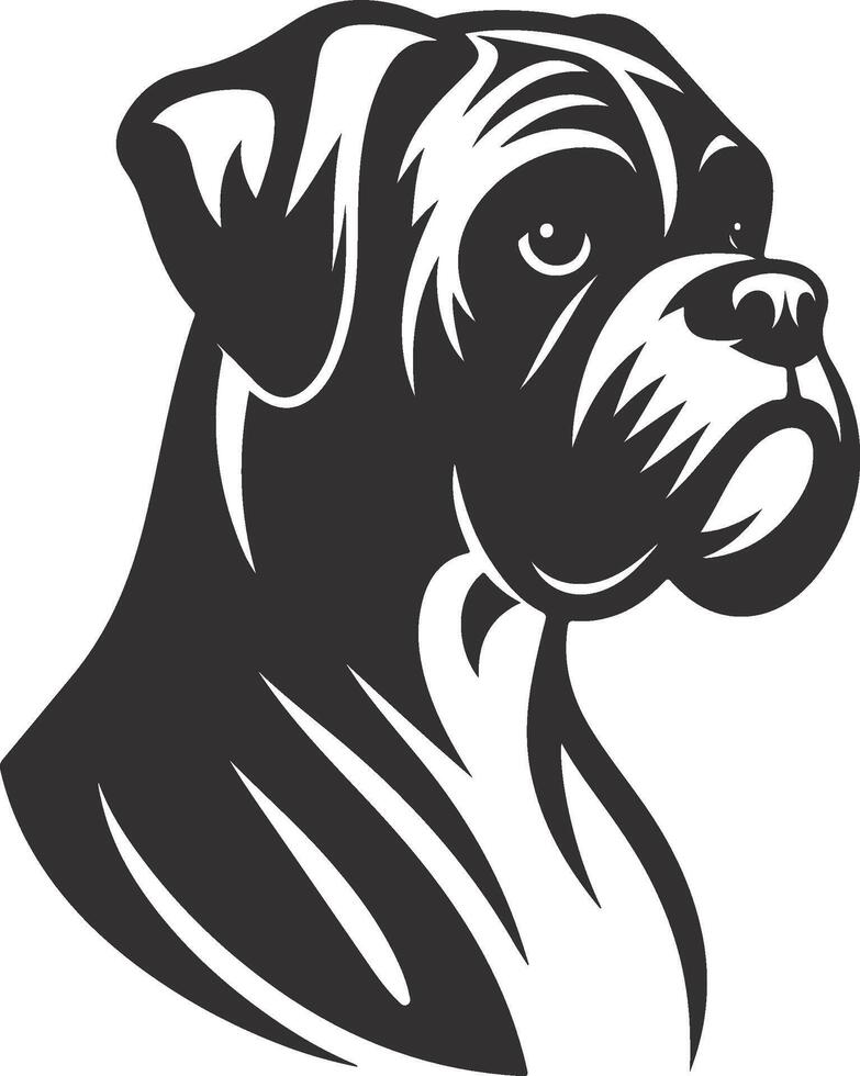 A boxer dog head on a white background vector