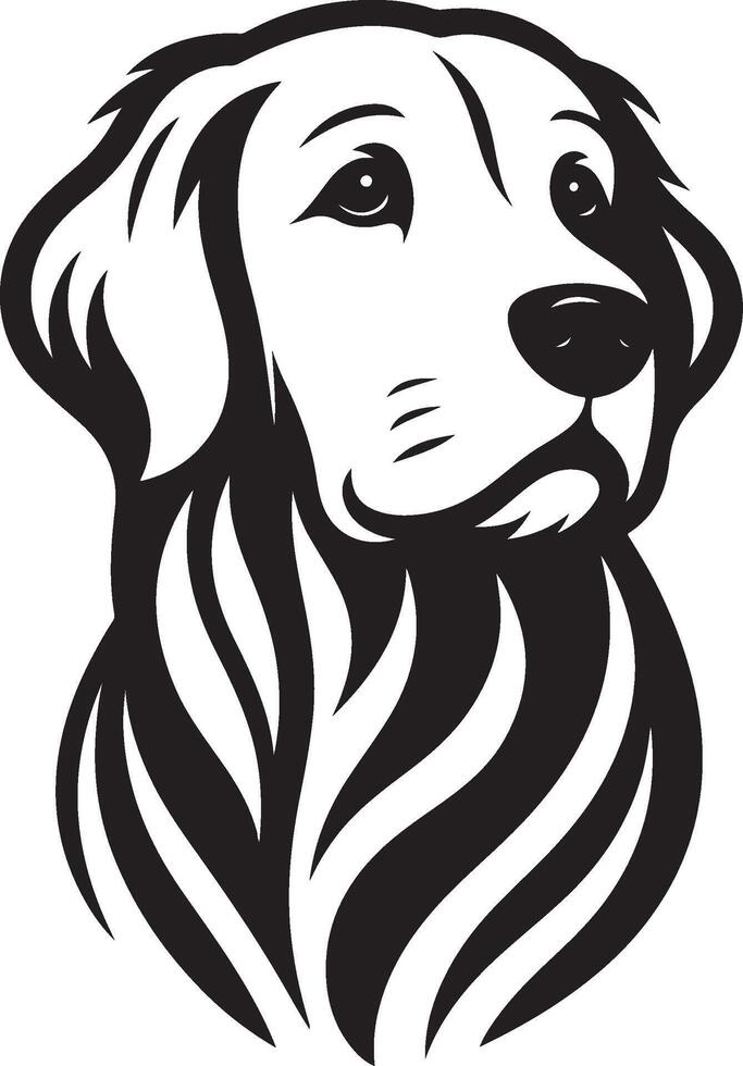 A dog head with a long hair on a white background vector