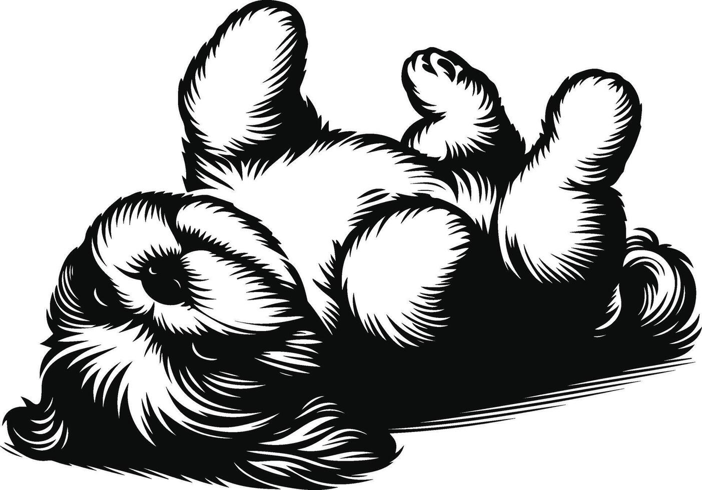 Shih Tzu poses Very cute silhouette Dog Design vector
