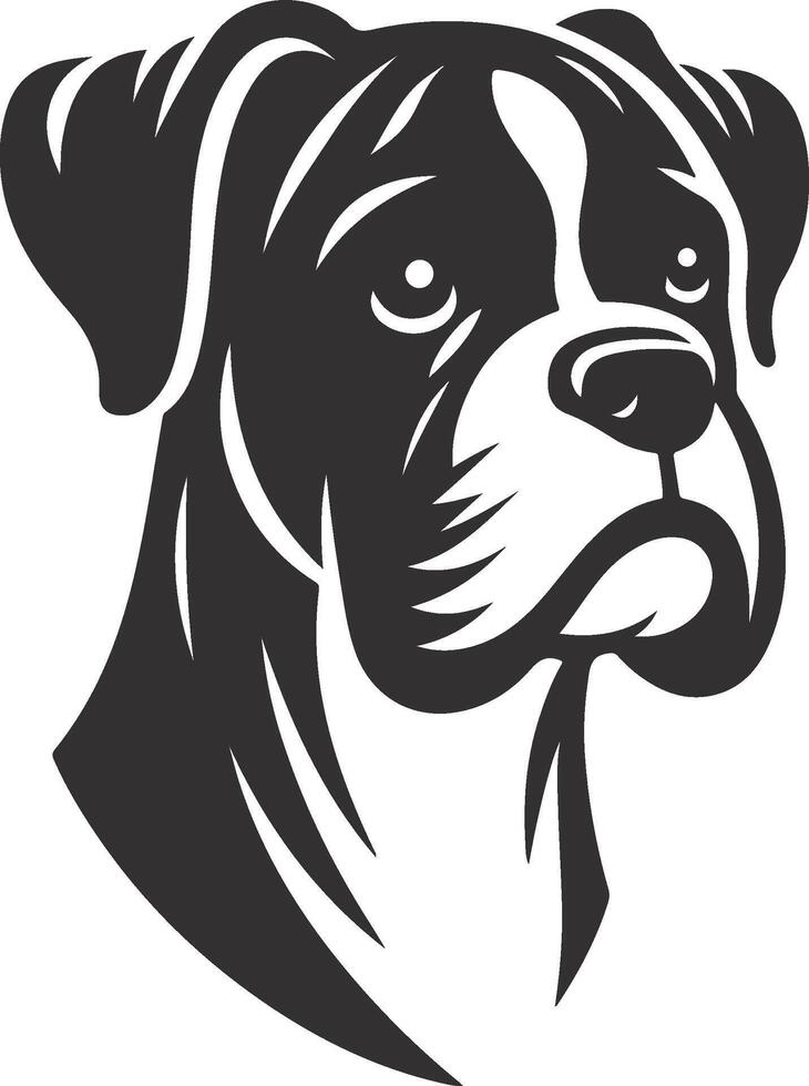 A black and white dog head on a white background vector