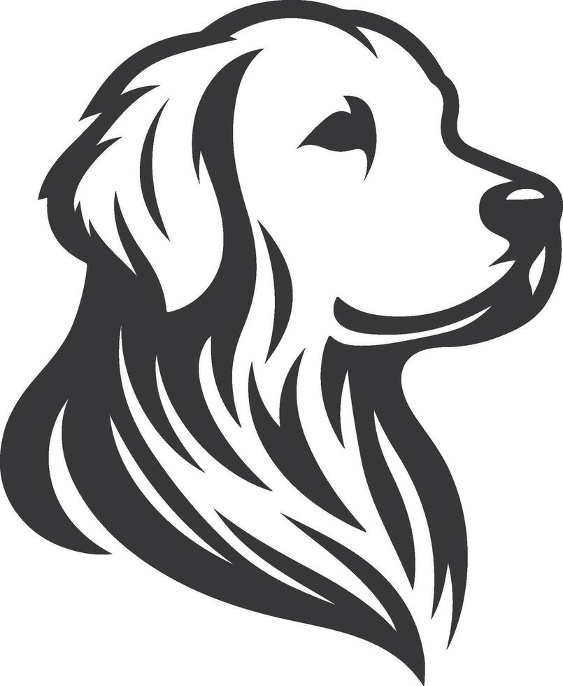 A dog head silhouette on a white background vector