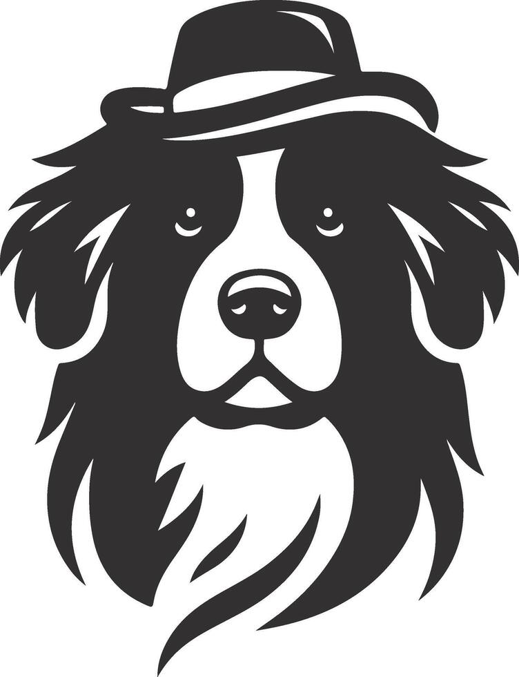 A dog wearing a hat and a bow tie vector