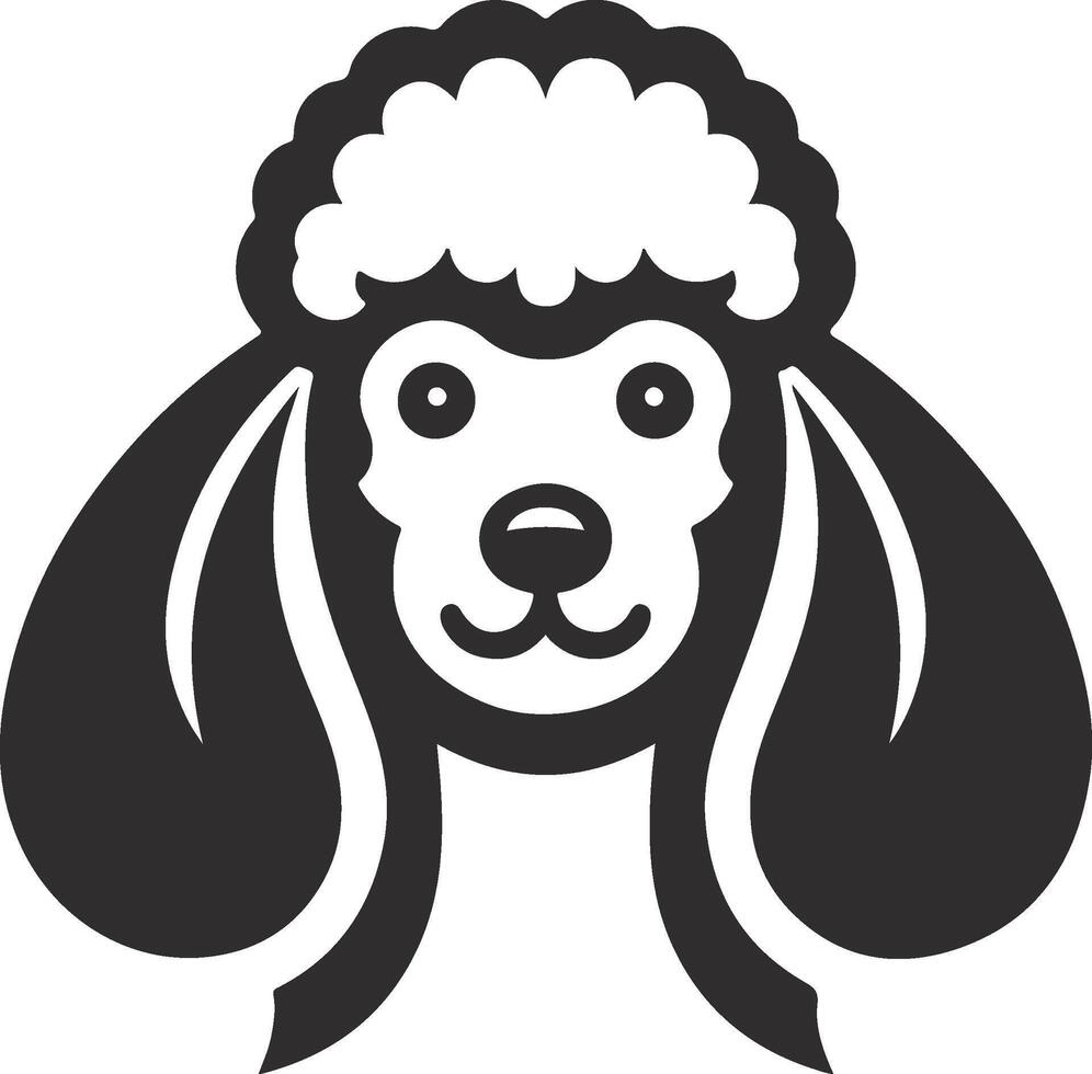 A black and white poodle dog icon vector