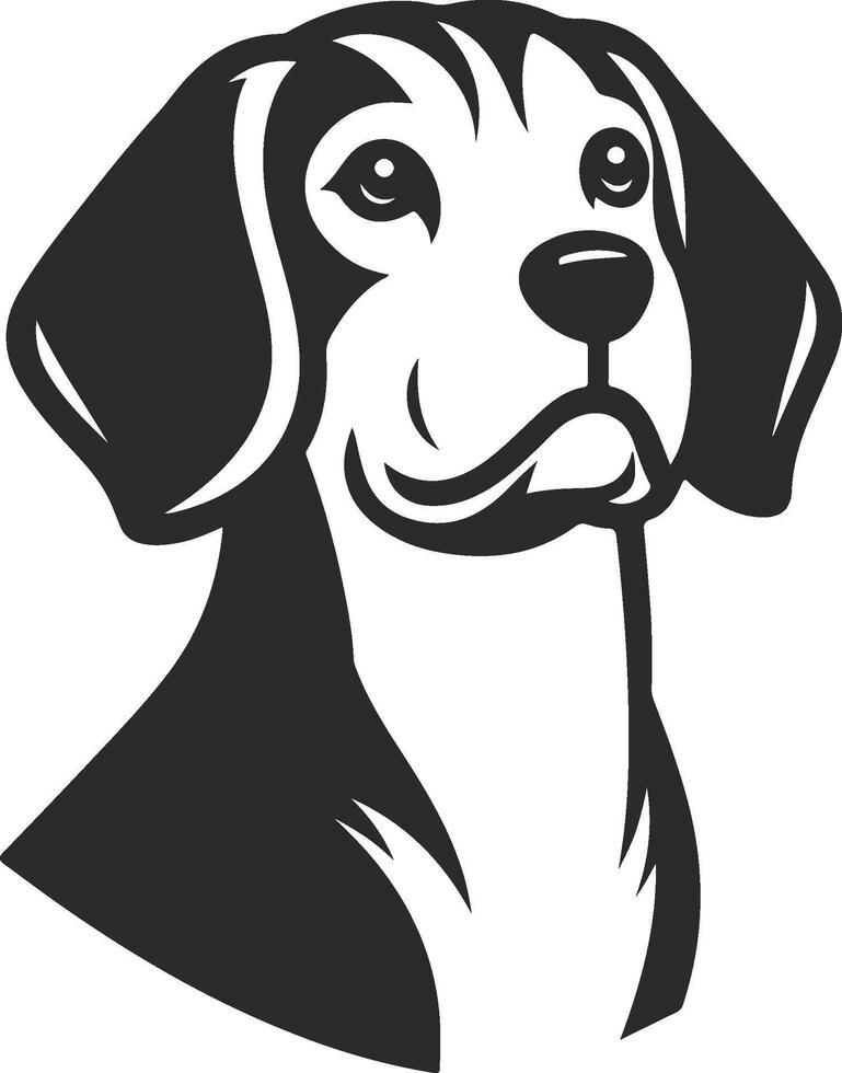 A black and white dog head on a white background vector