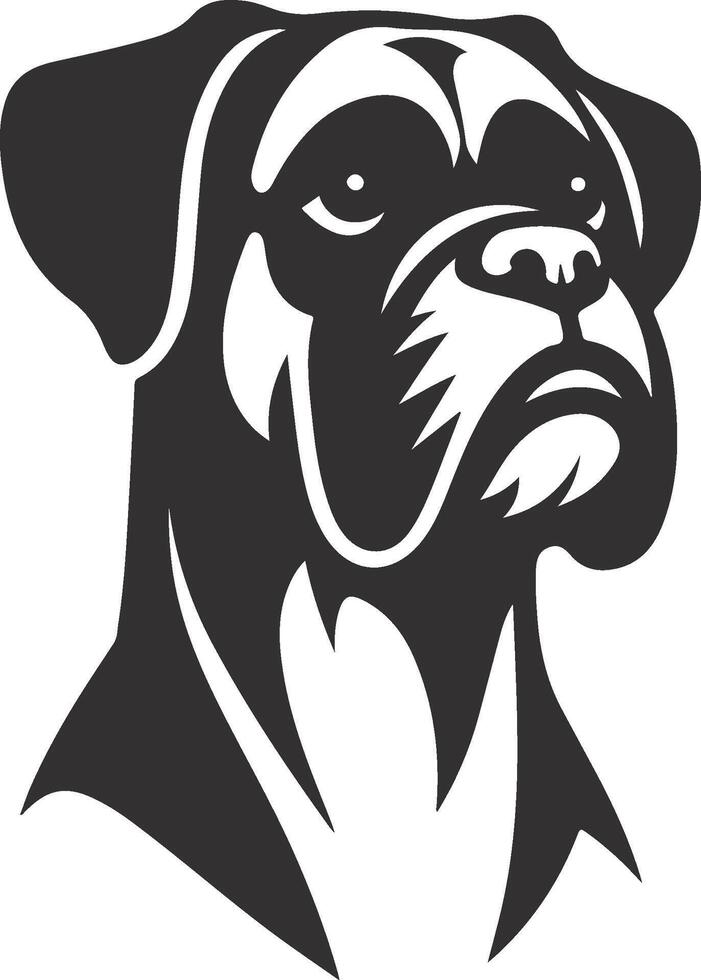A black and white dog head on a white background vector