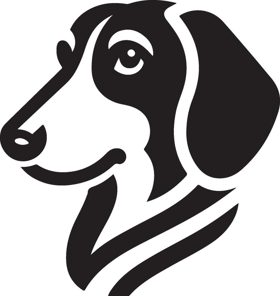 A black and white dog head on a white background vector