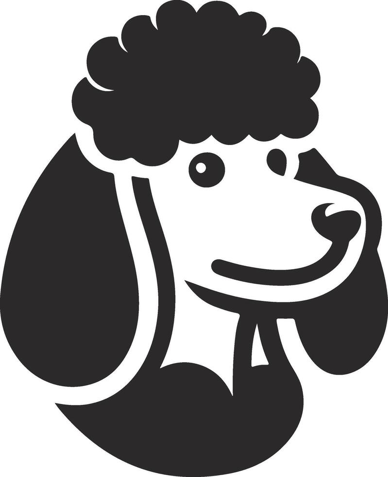 A black and white poodle dog icon vector