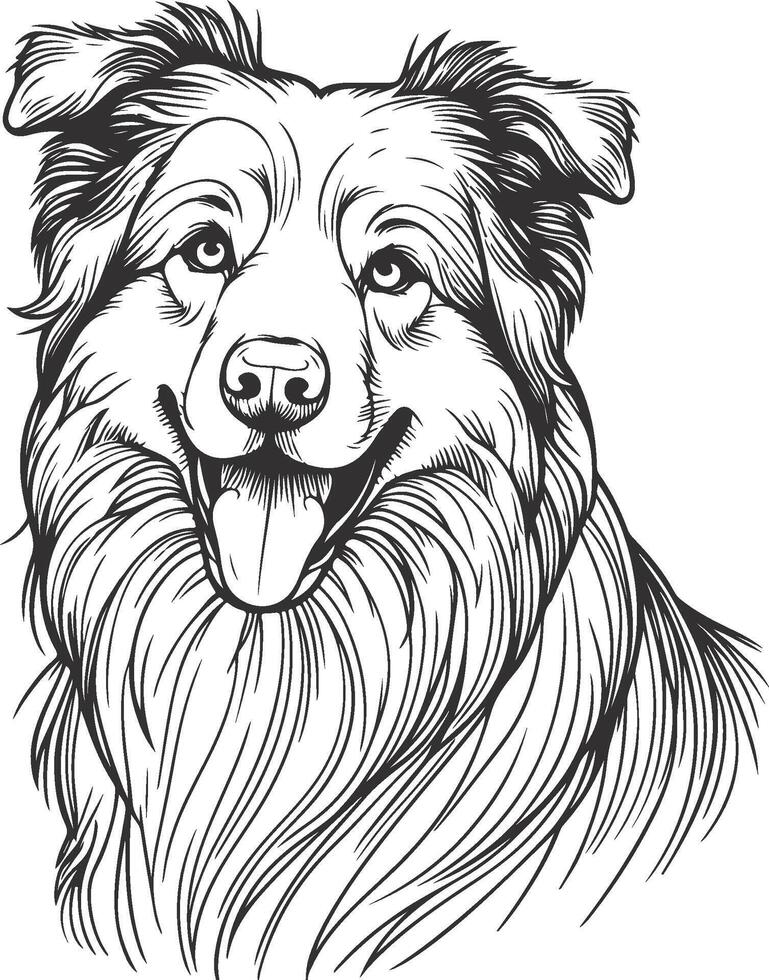 A drawing of a dog's head vector