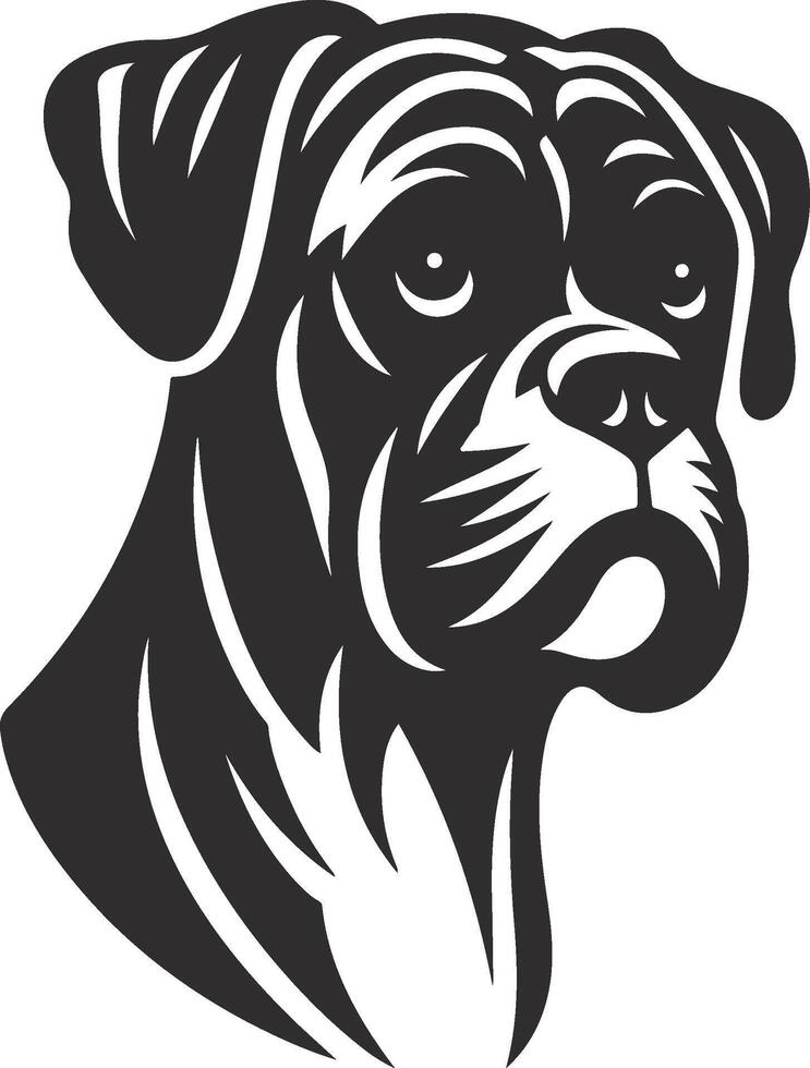 A black and white dog head on a white background vector