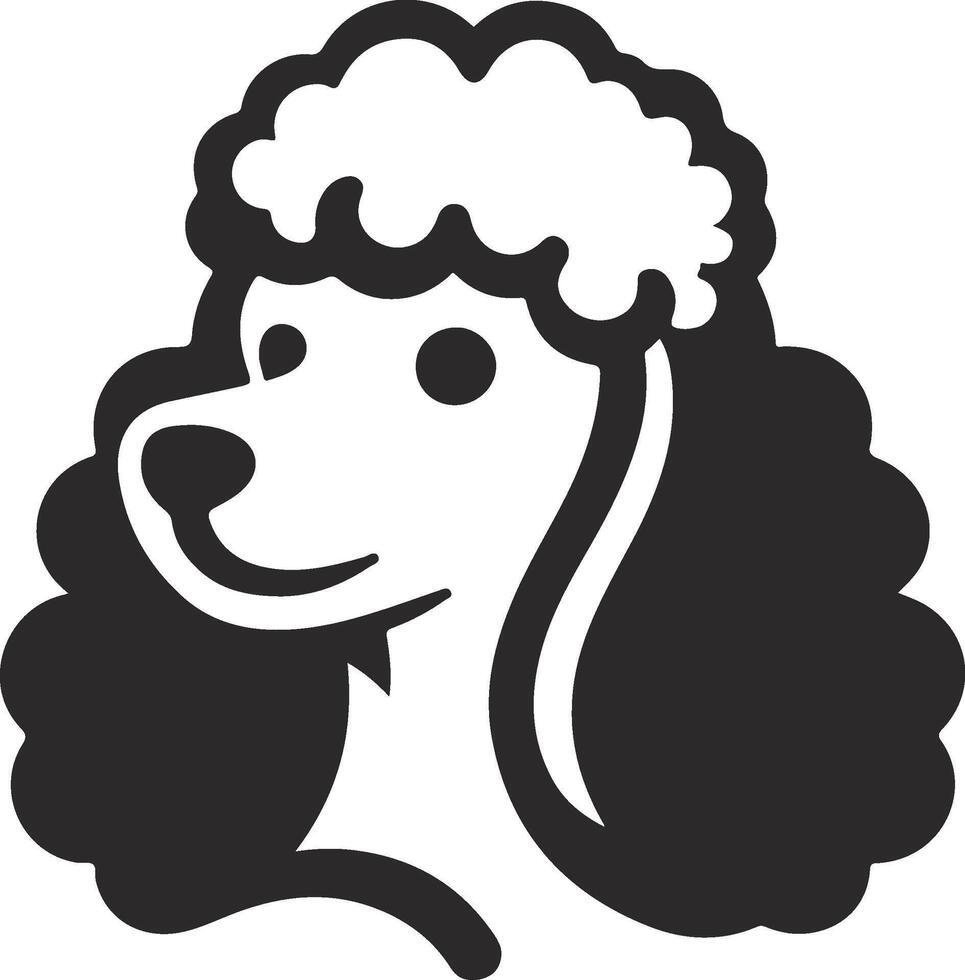 A black and white poodle dog icon vector