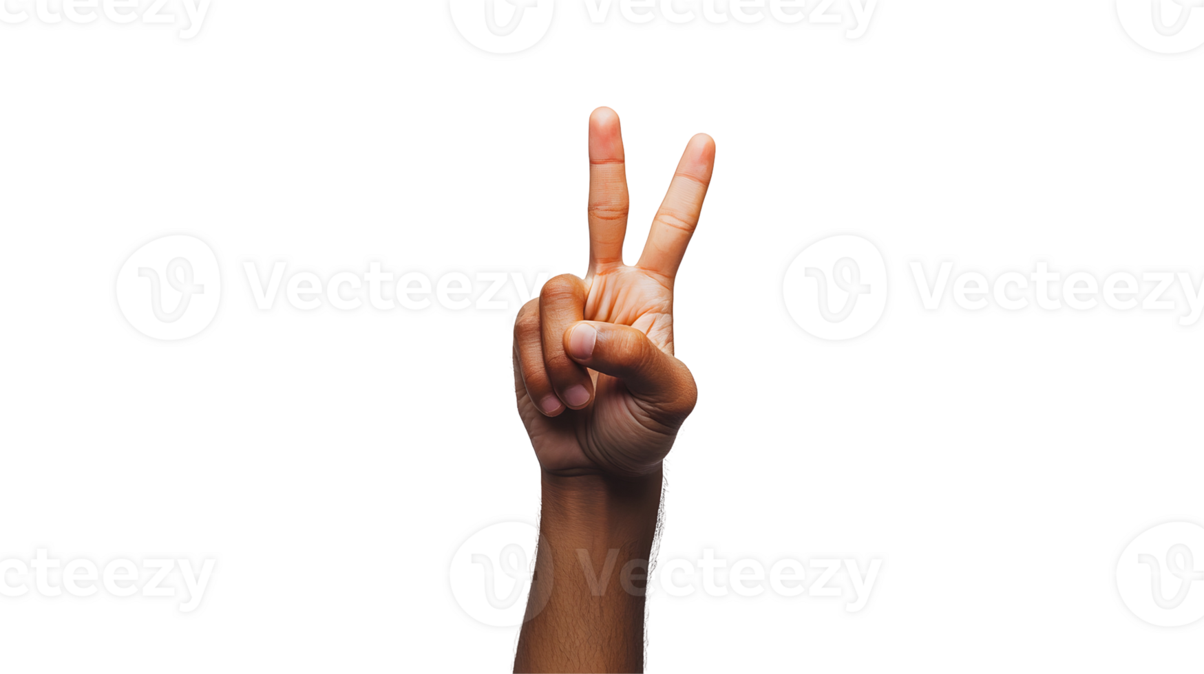 A person making the peace sign with their hand png