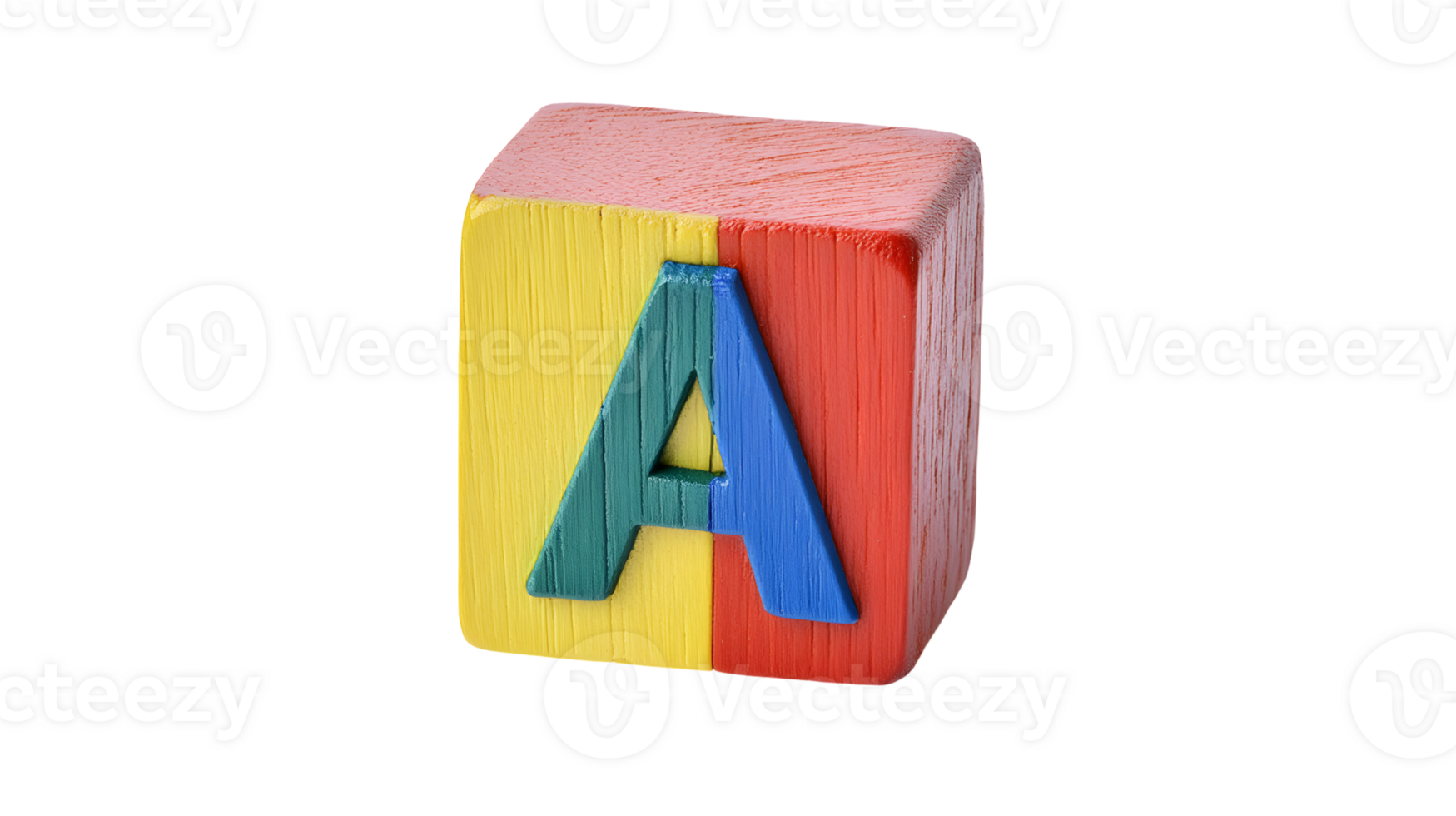 A wooden block with the letter a painted on it png
