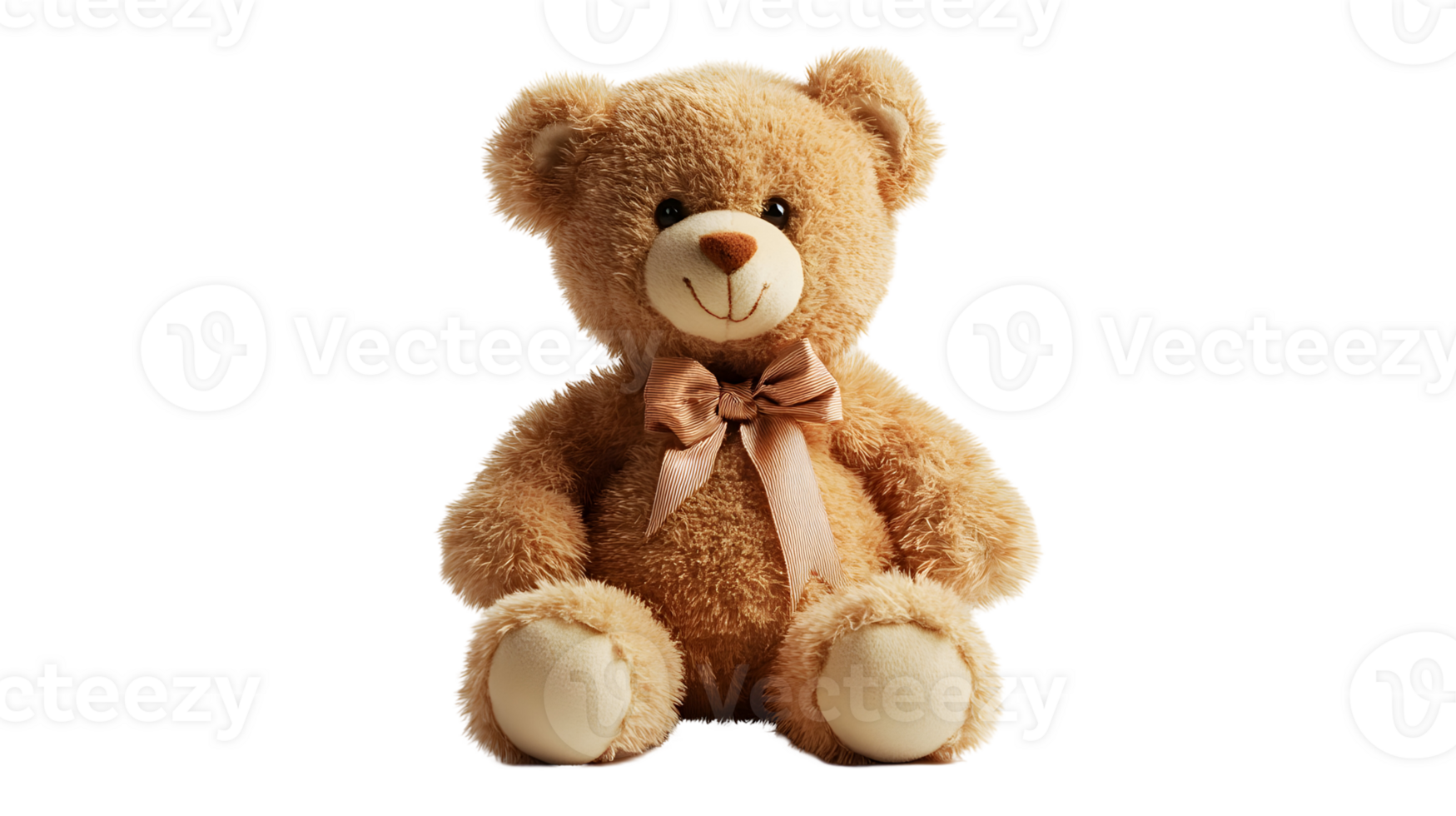 A brown teddy bear with a brown bow png