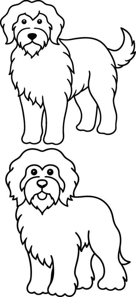 Two dogs coloring pages vector