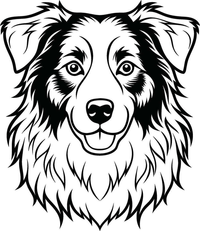 Australian shepherd dog coloring pages vector