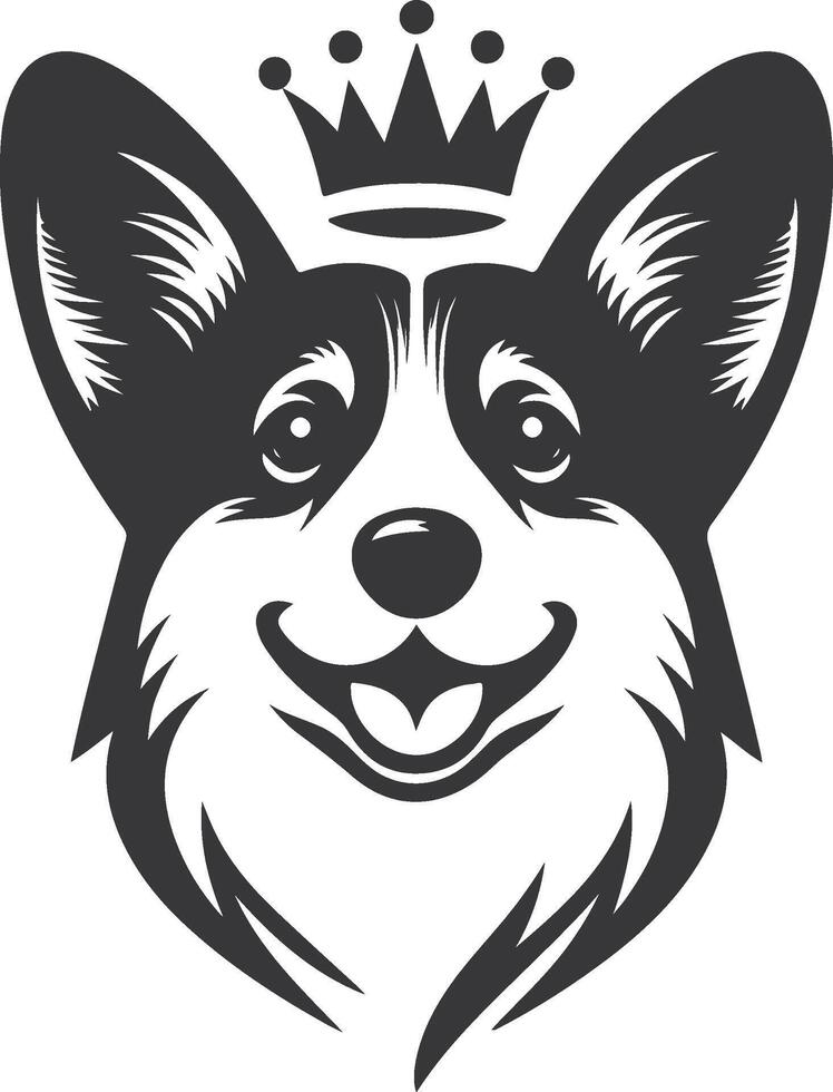 A corgi dog with a crown on its head vector