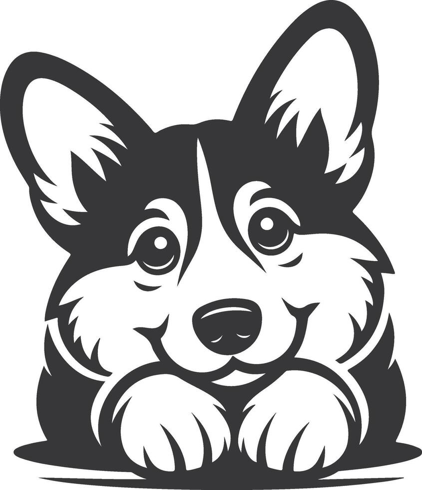 A cute dog with a big smile on its face vector