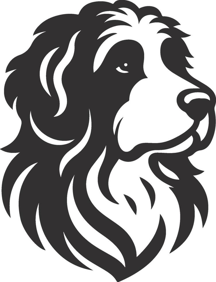 A dog head in black and white on a white background vector