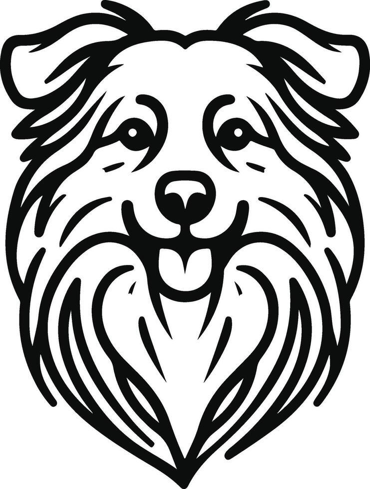 A dog head with a long nose and a long tongue vector