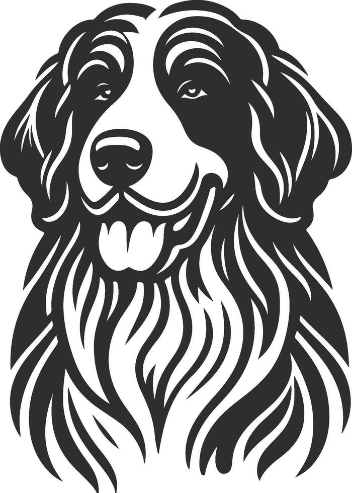 Berner dog head illustration vector