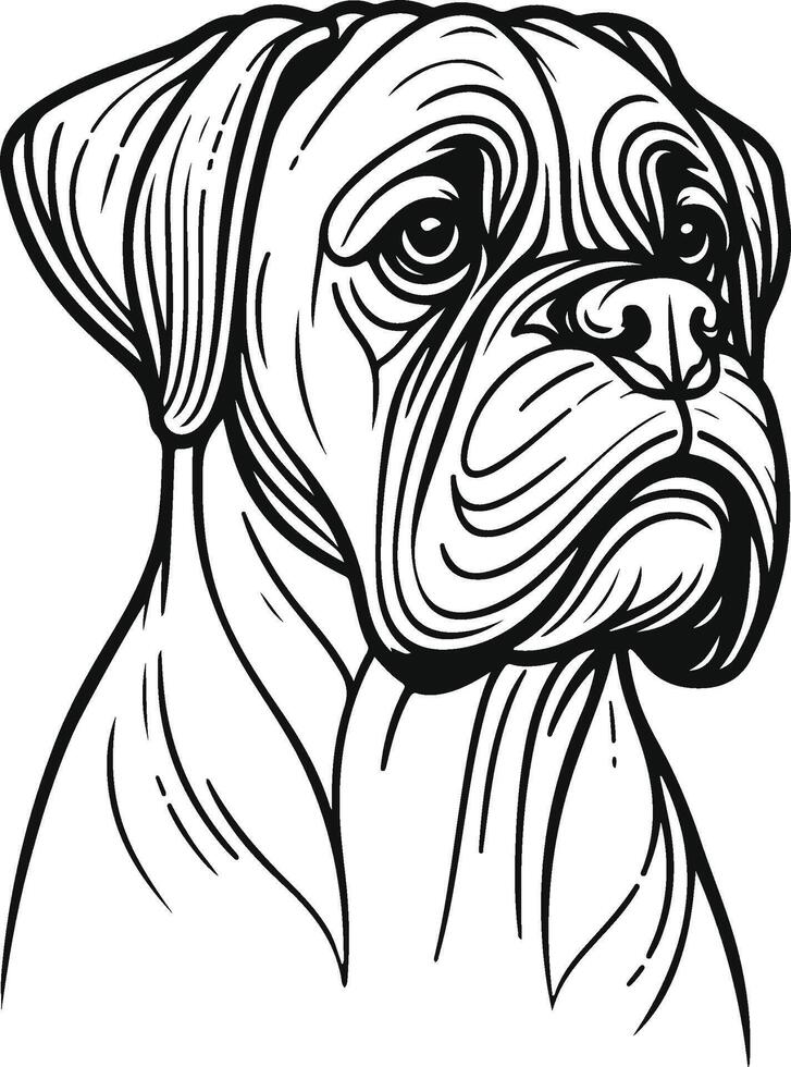A dog head in black and white on a white background vector