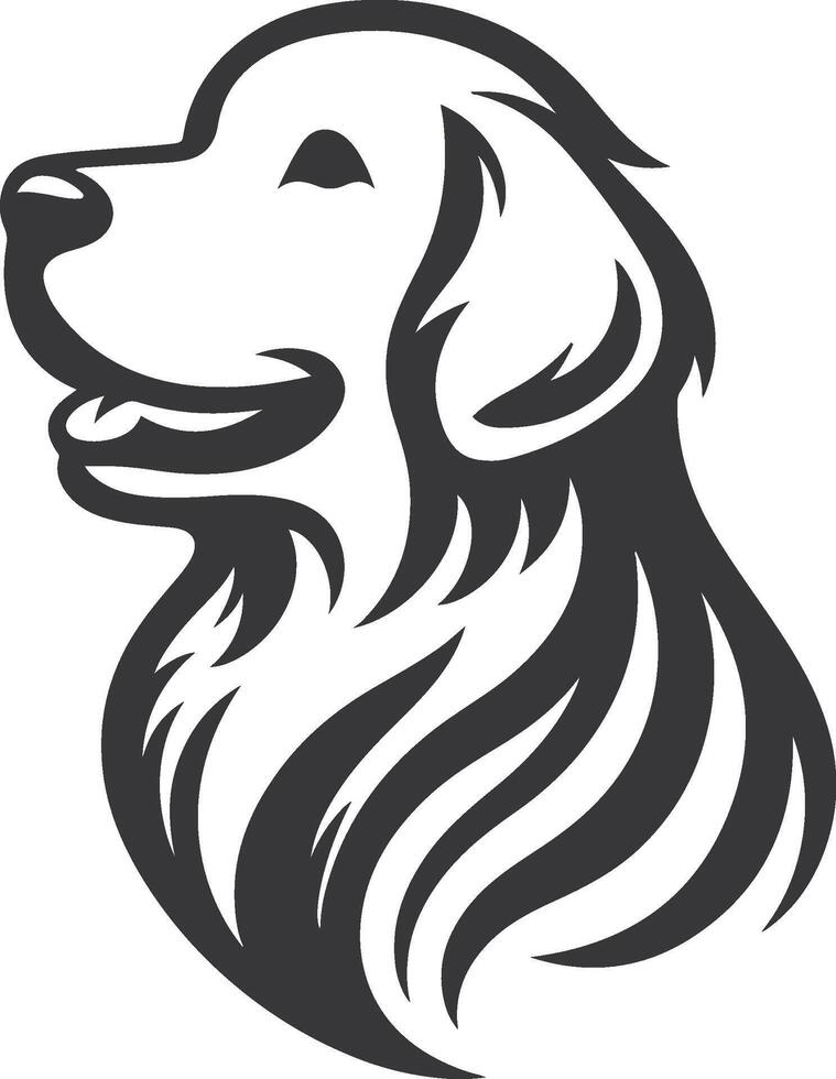 A dog head with long hair on a white background vector