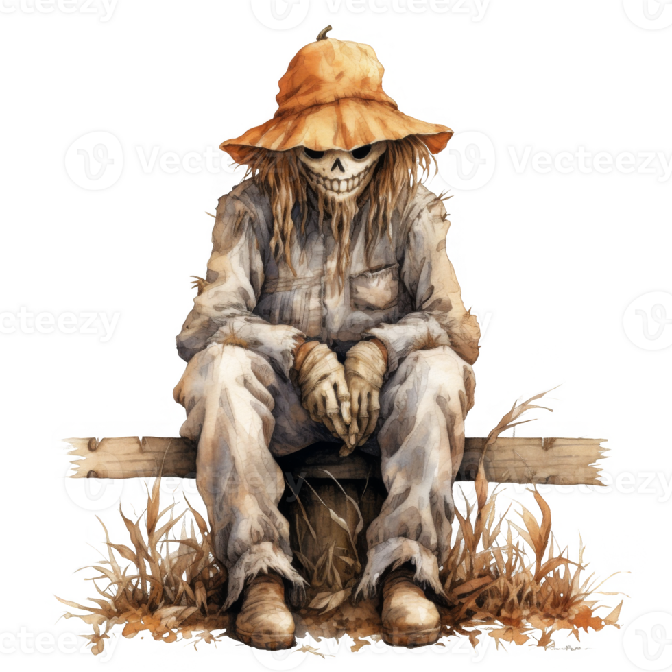 Scary Scarecrow Isolated on a Transparent Background png