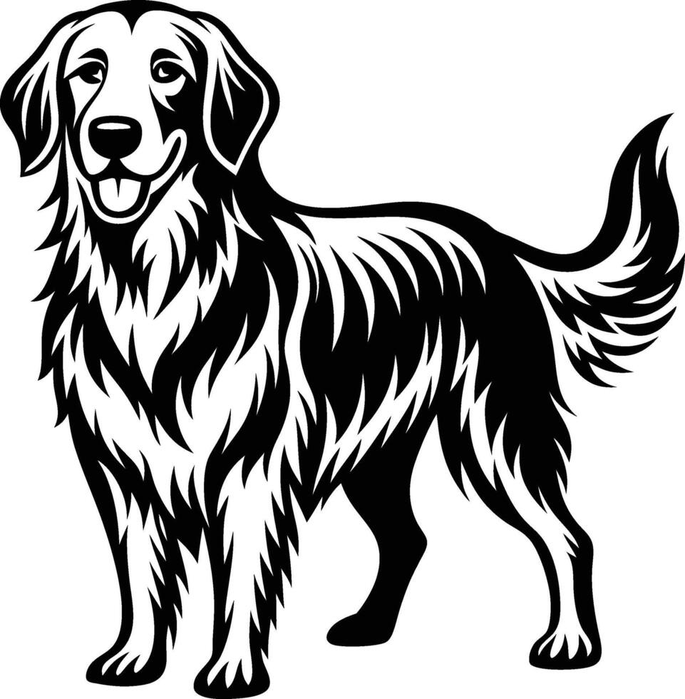 A black and white drawing of a dog vector