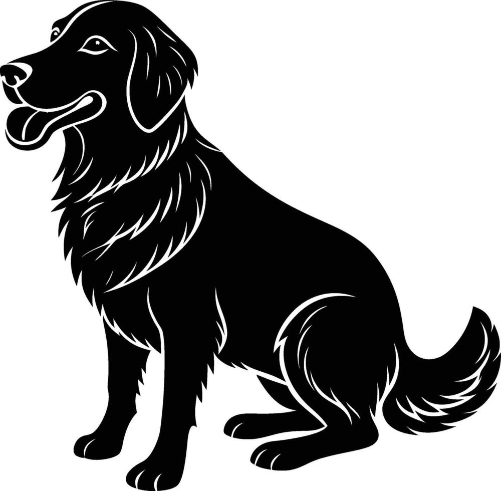 Black and white silhouette of a dog vector