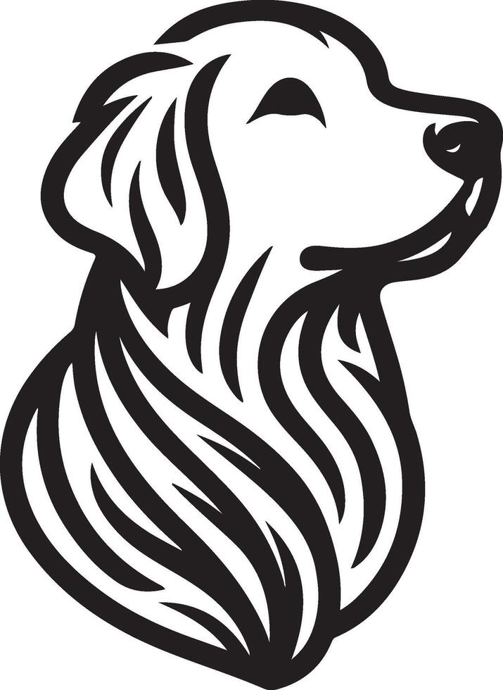 A black and white dog head on a white background vector