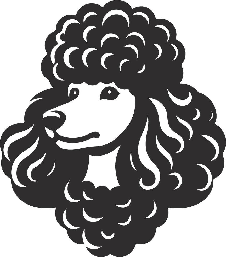 A poodle dog head with curly hair vector